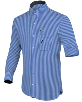 Camicia Grigia Chiaro Con Gemelli with English Collar