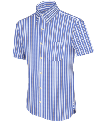 Camicia Manica Corta Bianca with Italian Collar 1 Button