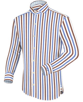 Camicia Uomo Di Colore Sabbia with Cut Away 2 Button