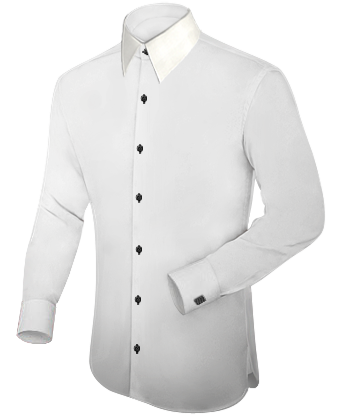 Camicia Uomo Bianca Collo Coreana with French Collar 1 Button