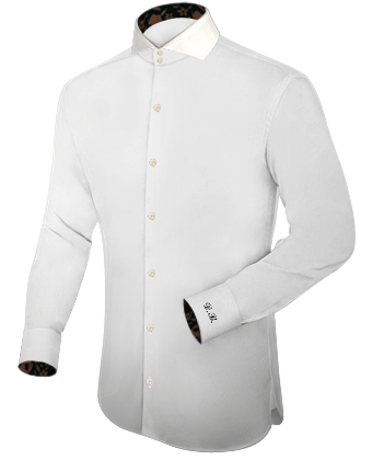 Camicie Con Scritte with Cut Away 2 Button