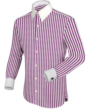 Camicia Righe with French Collar 1 Button