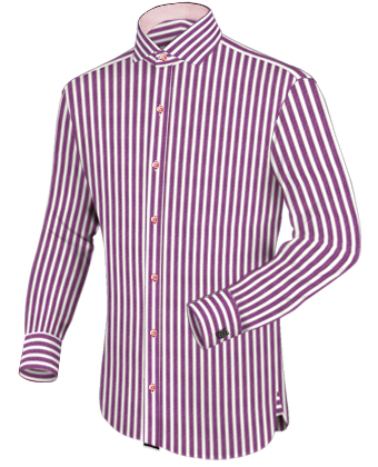 Camicie Uomo Alla Coreana Bianca with Italian Collar 1 Button