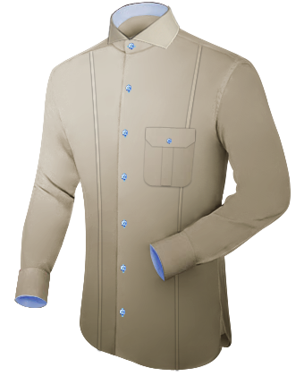 Camicie Cotone with Cut Away 1 Button