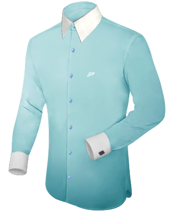 Camicia Uomo Raso Rosso with French Collar 1 Button
