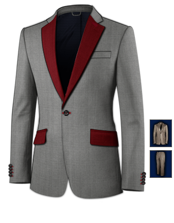Abiti Su Misura Da Cerimonia Napoli with 1 Button, Single Breasted
