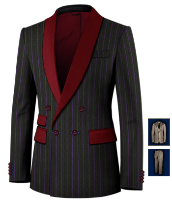 Abiti Da Uomo Su Misura with 4 Buttons, Double Breasted (1 To Close)
