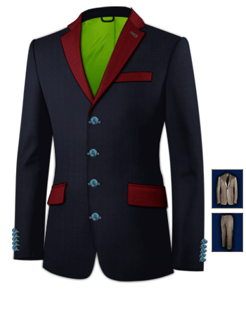 Abito Da Uomo Su Misura with 4 Buttons, Single Breasted