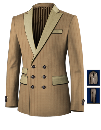 Vestito Uomo Su Misura with 6 Buttons, Double Breasted (3 To Close)