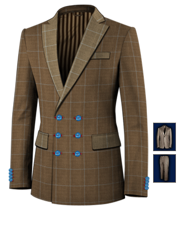 Vestiti Su Misura On Line with 6 Buttons, Double Breasted (3 To Close)