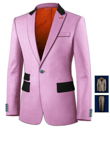 Abiti Da Sera Eleganti with 1 Button, Single Breasted