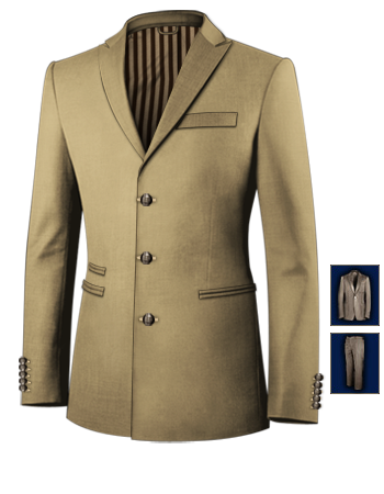 Abiti Sartoriali Roma with 3 Buttons, Single Breasted