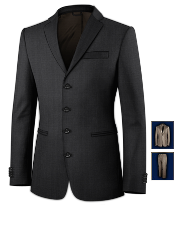 Abiti Da Sposo Su Misura Online with 4 Buttons, Single Breasted