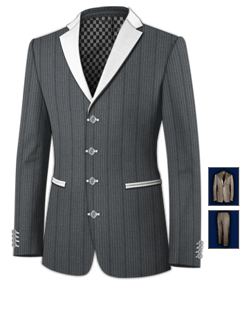Giacca Su Misura Online with 4 Buttons, Single Breasted