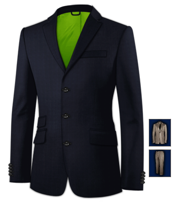 Abiti Su Misura Uomo Roma with 3 Buttons, Single Breasted