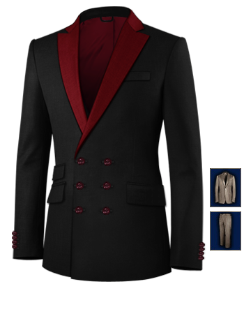 Costo Abito Su Misura Uomo with 6 Buttons, Double Breasted (3 To Close)