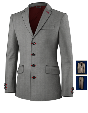 Vendita Abiti On Line with 4 Buttons, Single Breasted