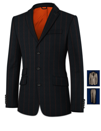 Abito Online Su Misura with 3 Buttons, Single Breasted