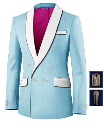 Abito Da Sposo Su Misura Economico with 4 Buttons, Double Breasted (1 To Close)
