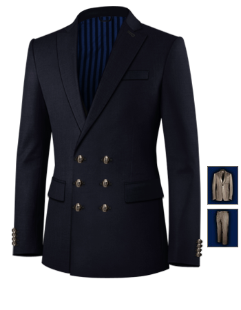 Pantaloni Su Misura Roma with 6 Buttons, Double Breasted (3 To Close)