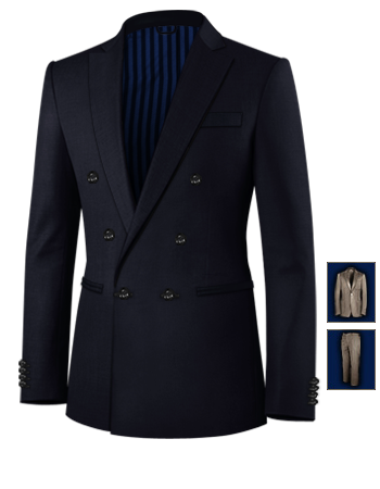 Abiti Per Uomini Bassi Roma with 6 Buttons, Double Breasted (1 To Close)