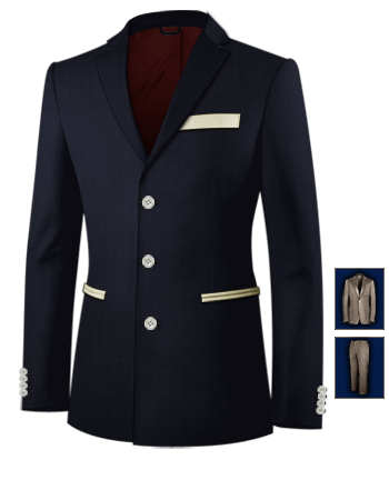 Vestiti Da Cerimonia with 3 Buttons, Single Breasted