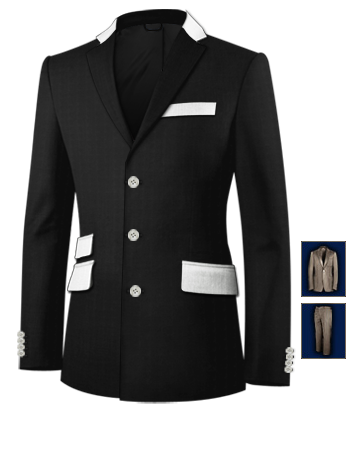 Abiti Uomo Su Misura Roma On Line with 3 Buttons, Single Breasted
