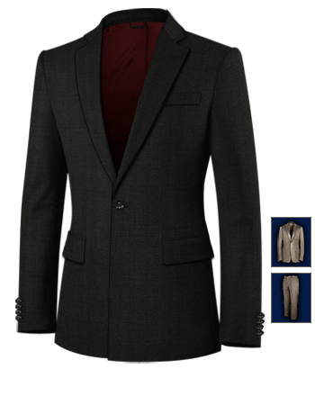 Abiti Neri Da Cerimonia with 1 Button, Single Breasted