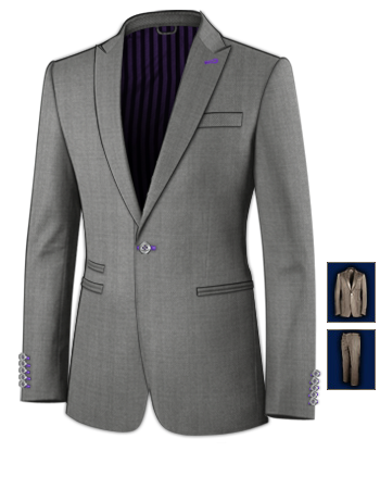 Abito Cerimonia Uomo Su Misura with 1 Button, Single Breasted