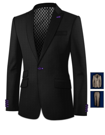 Abiti Da Uomo Bergamo with 1 Button, Single Breasted