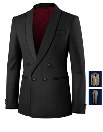 Abiti Sposo Artigianali Perugia with 4 Buttons, Double Breasted (1 To Close)