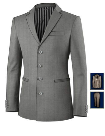 Abiti Eleganti Pantaloni Casual with 4 Buttons, Single Breasted