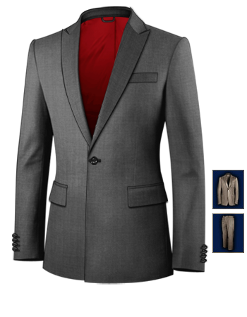 Costo Abiti Su Misura with 1 Button, Single Breasted