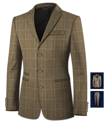 Abito Gessato Uomo with 3 Buttons, Single Breasted