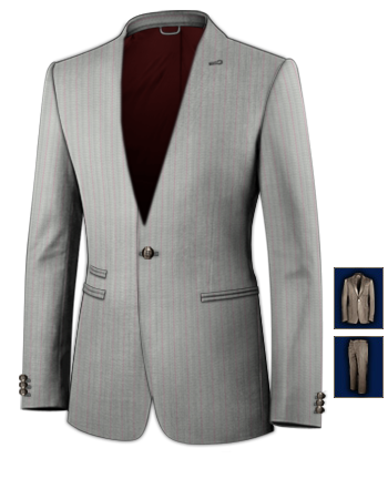Abito Su Misura Monza with 1 Button, Single Breasted