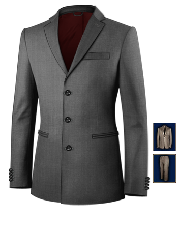 Abiti Su Misura Bari with 3 Buttons, Single Breasted