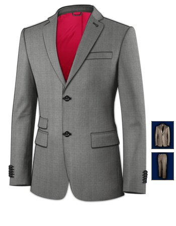 Abito Uomo Grigio Chiaro with 2 Buttons, Single Breasted