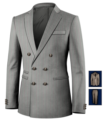 Abiti Su Misura Palermo with 6 Buttons, Double Breasted (2 To Close)