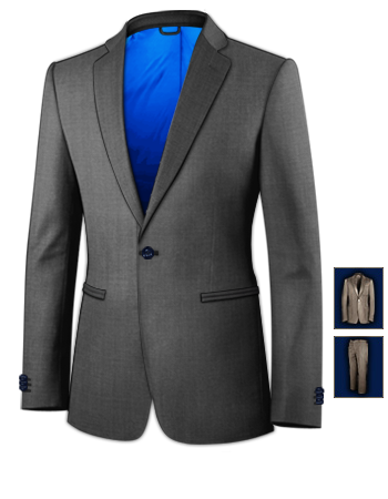 Asti Abiti Su Misura with 1 Button, Single Breasted